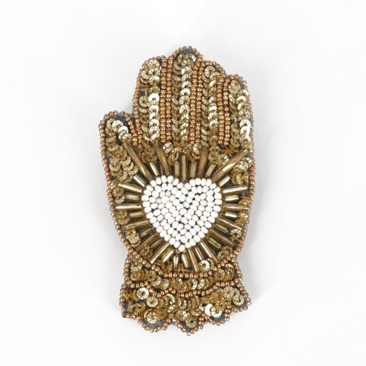 Spilla mano cuore bianco SPILLA MANO CUORE BIANCO  OLIVIA DAR 