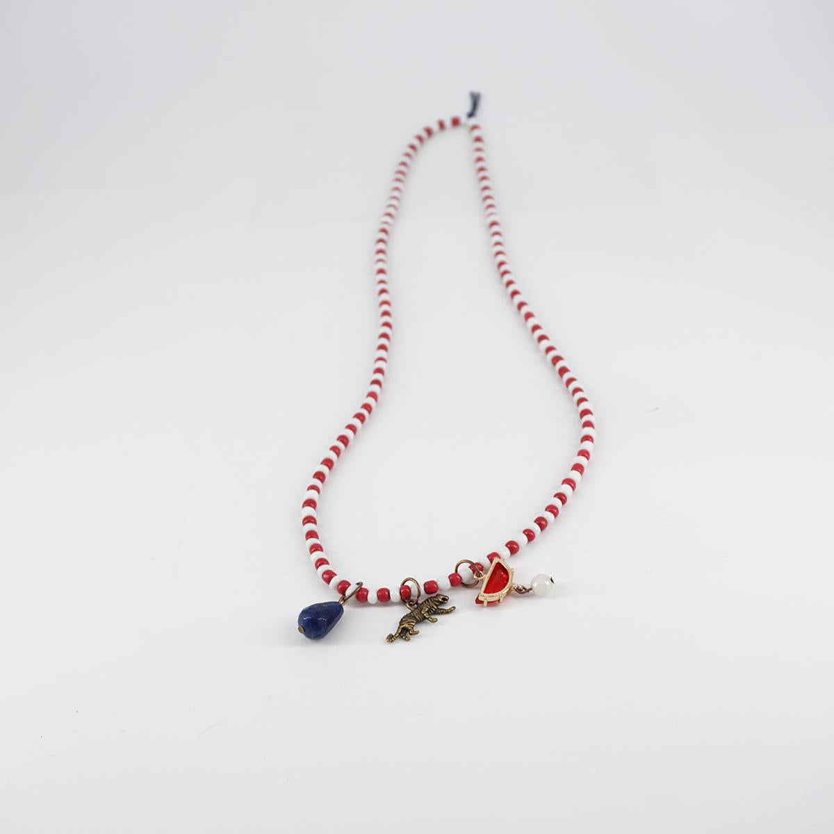 Industria COLLANA MULTICHARMSBIANCO/ROSSO