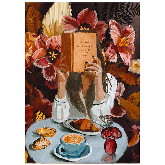Stampa digitale Girl with the Jungle book 20X30 CM STAMPA DIGITALE 20X30 GIRL WITH THE JUNGLE BOOK EKATERINA ZAGORSKA 