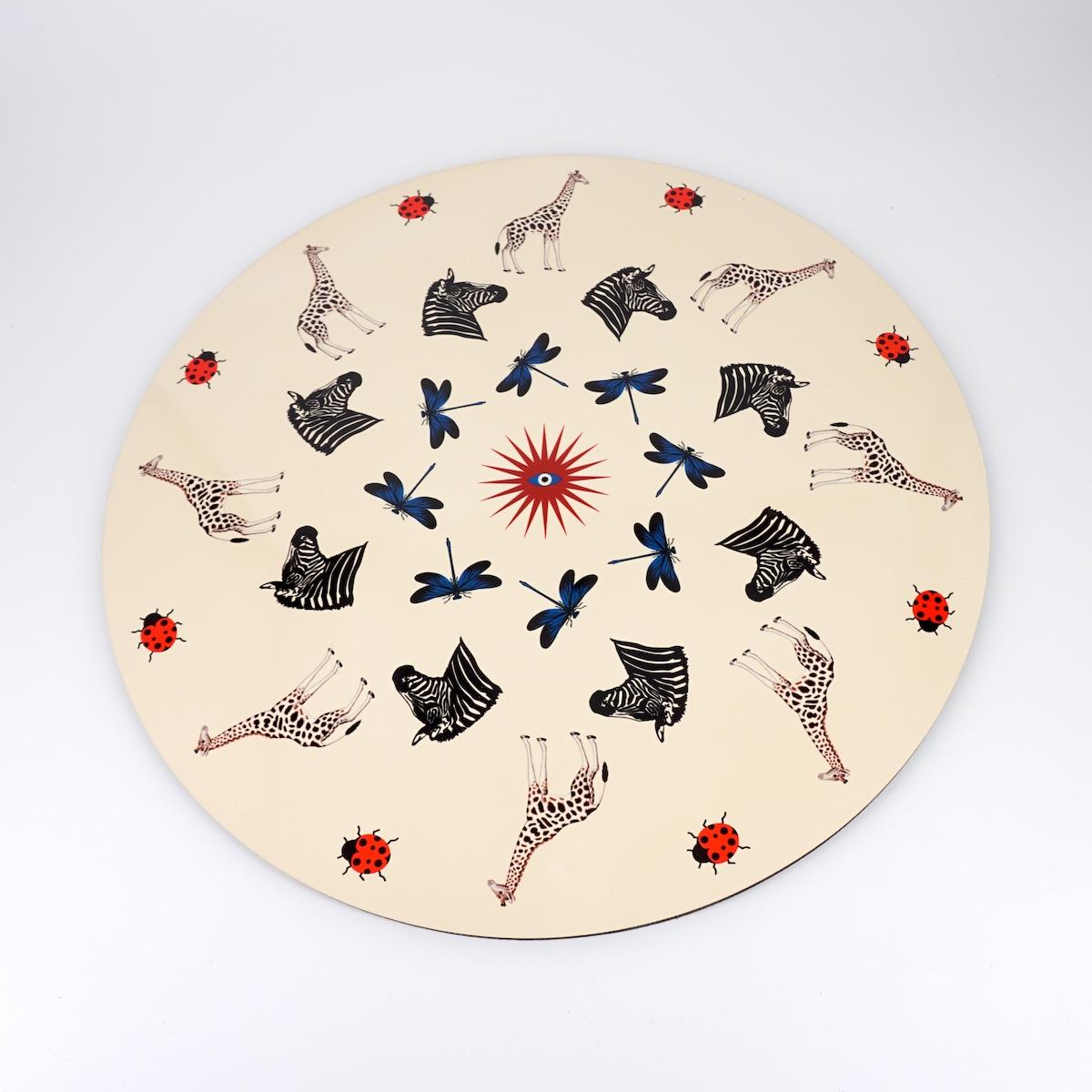 SOTTOPIATTO TONDO LUCKY E ANIMALI ZEBRA