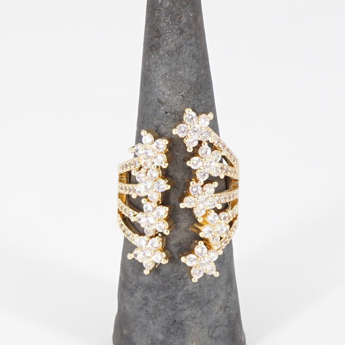 ANELLO ZIRCONI STARFALL ANELLO ZIRCONI STELLE MULTI APERTO SOPHIE GIOIELLI 