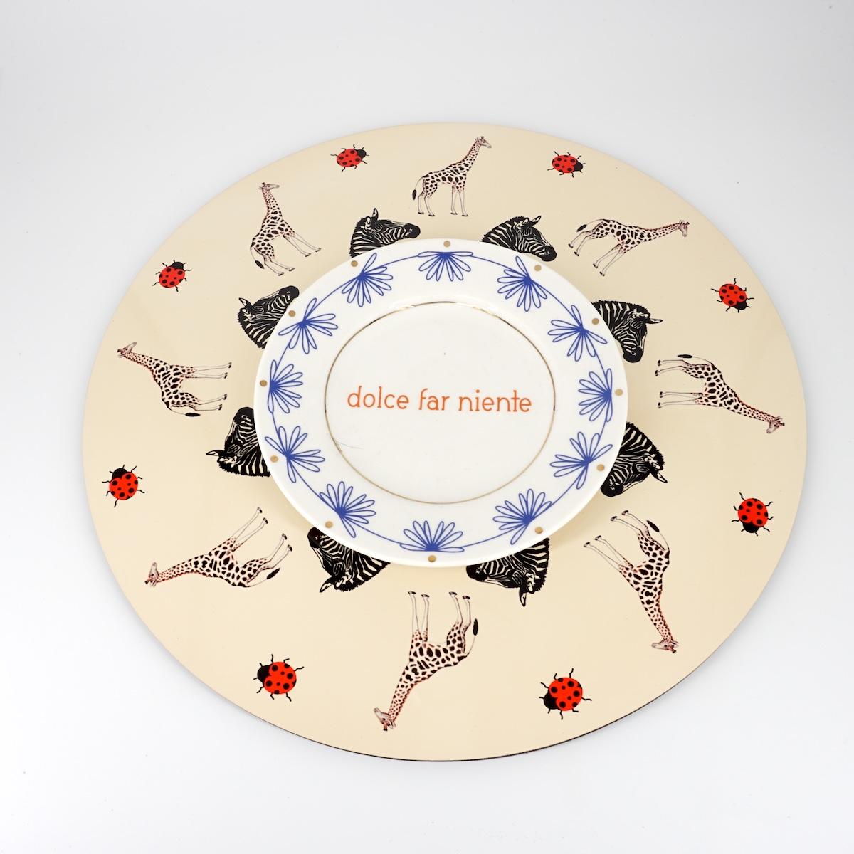 SOTTOPIATTO TONDO LUCKY E ANIMALI ZEBRA