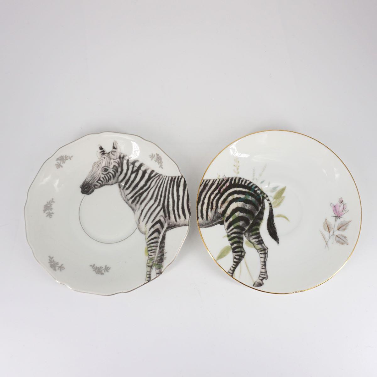 Paire d'assiettes à thé ZEBRA