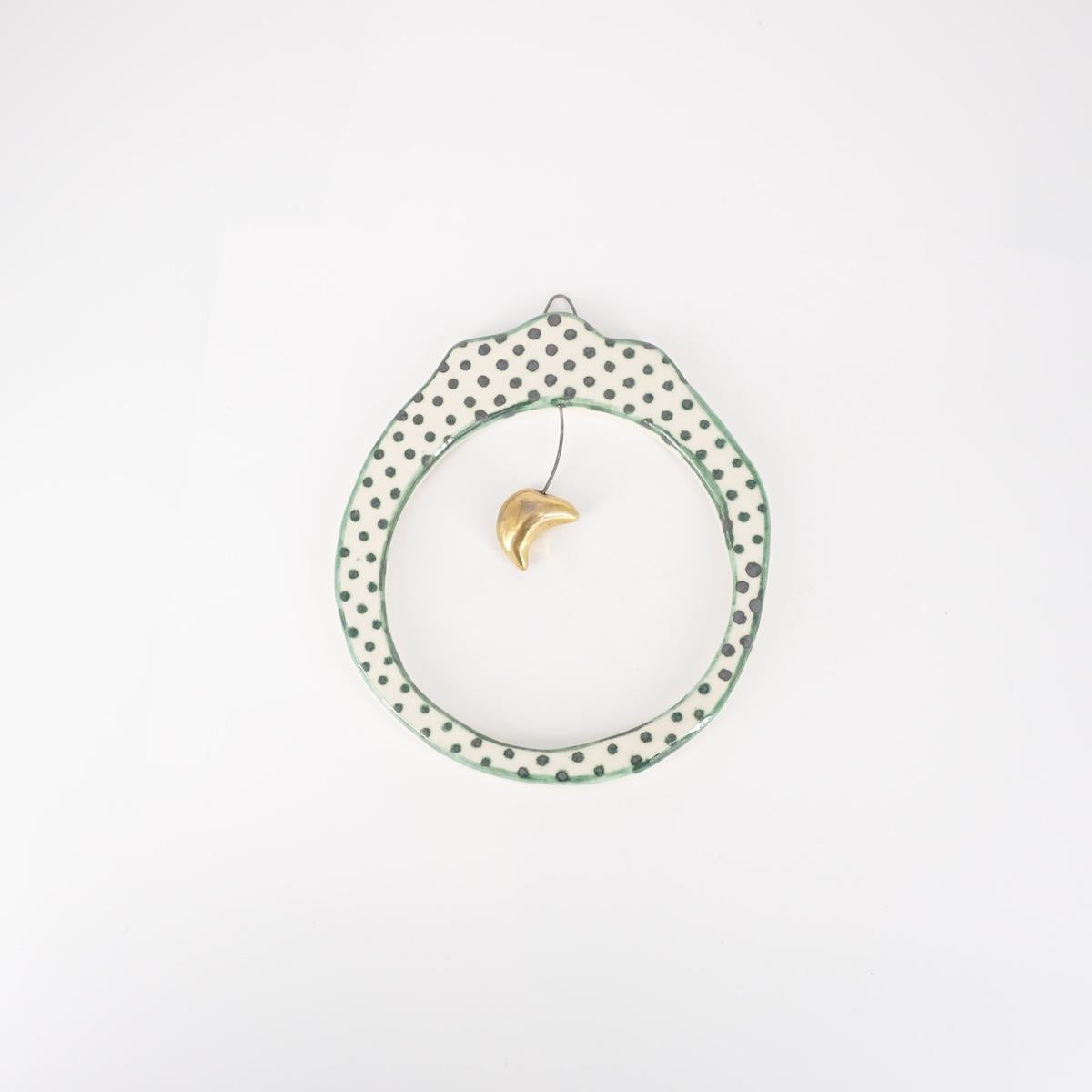 ROSSO RAMINA CORNICE M TONDALUNA ORO POIS VERDE SCURO