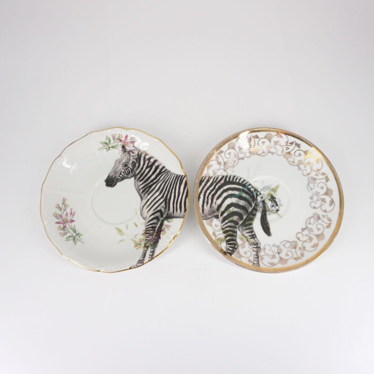Paire d'assiettes à thé ZEBRA