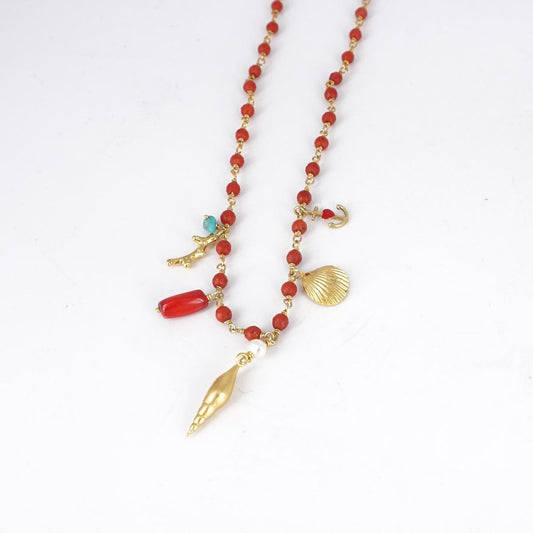 ROSARY RED SHELLS Necklace