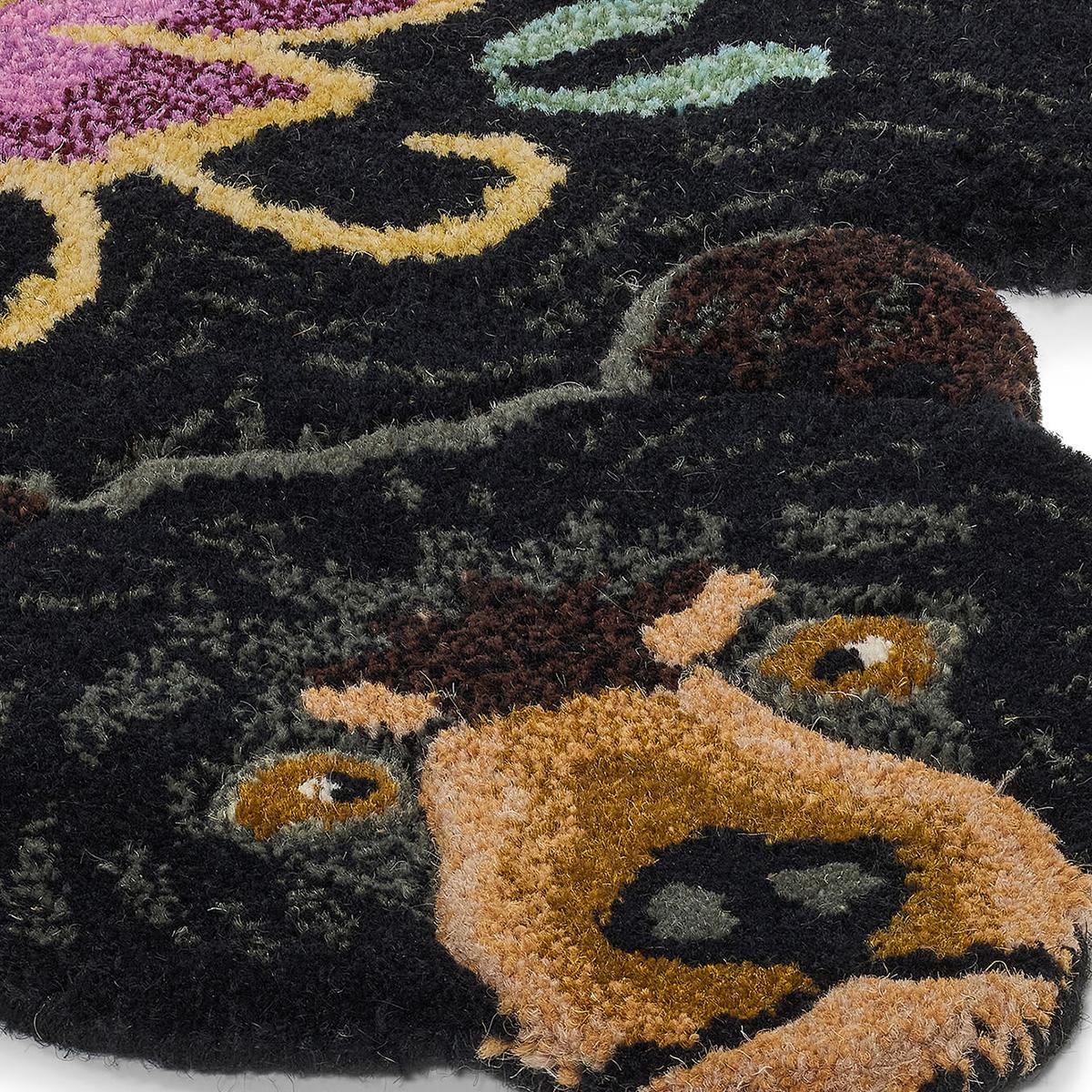 Floral Bear Skin Rug