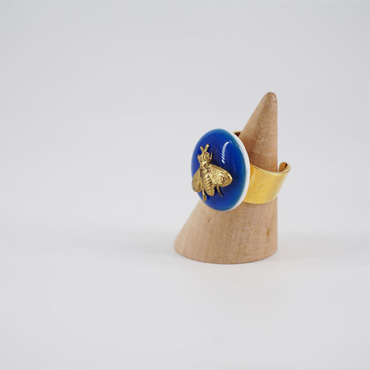 VETRO FUSO ANELLO CHARMAPE COBALTO