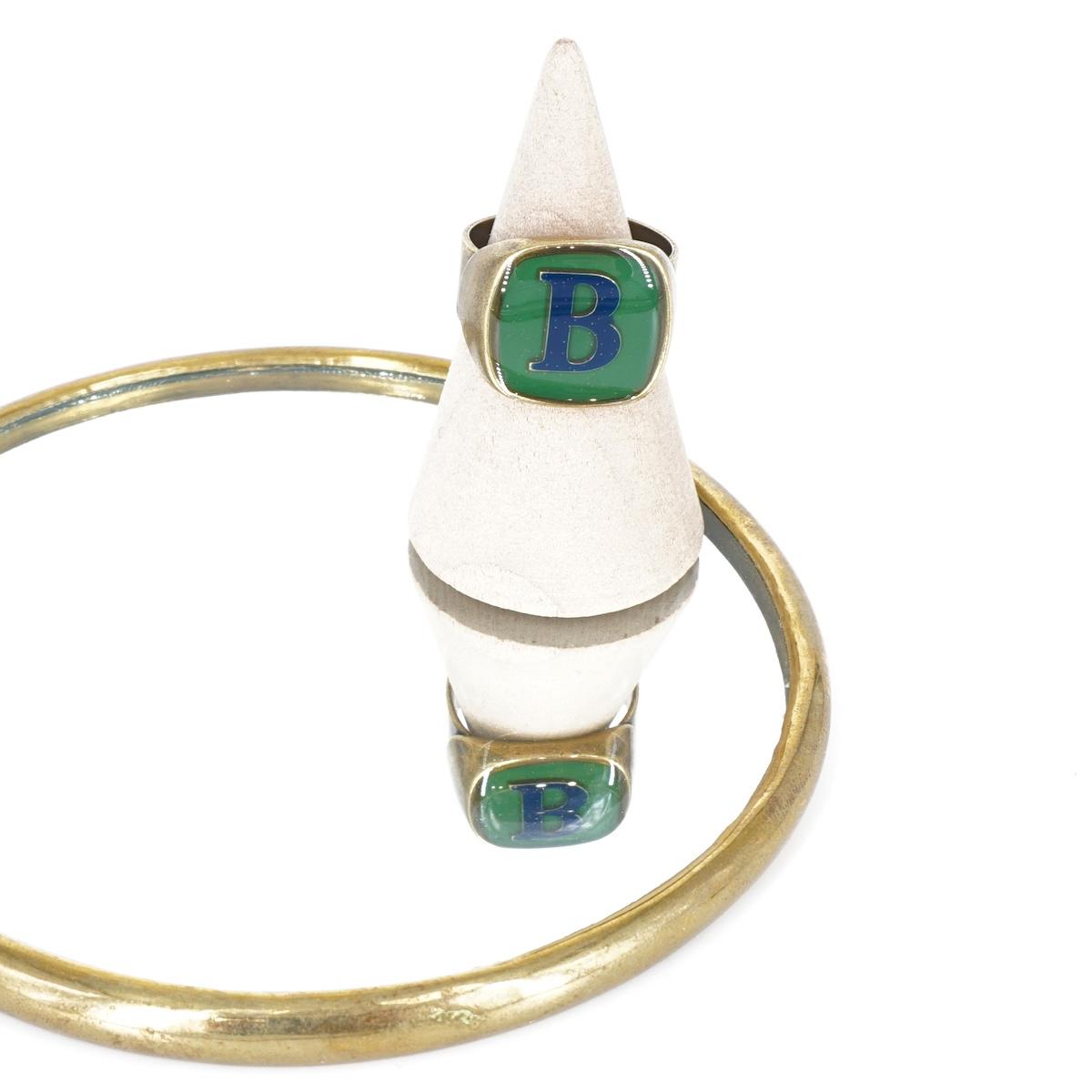 ANELLO LETTERA B VERDE BOSCO ANELLO LETTERA B VERDE BOSCO E BLU UNIQUE UNCONVENTIONAL DETAILS 