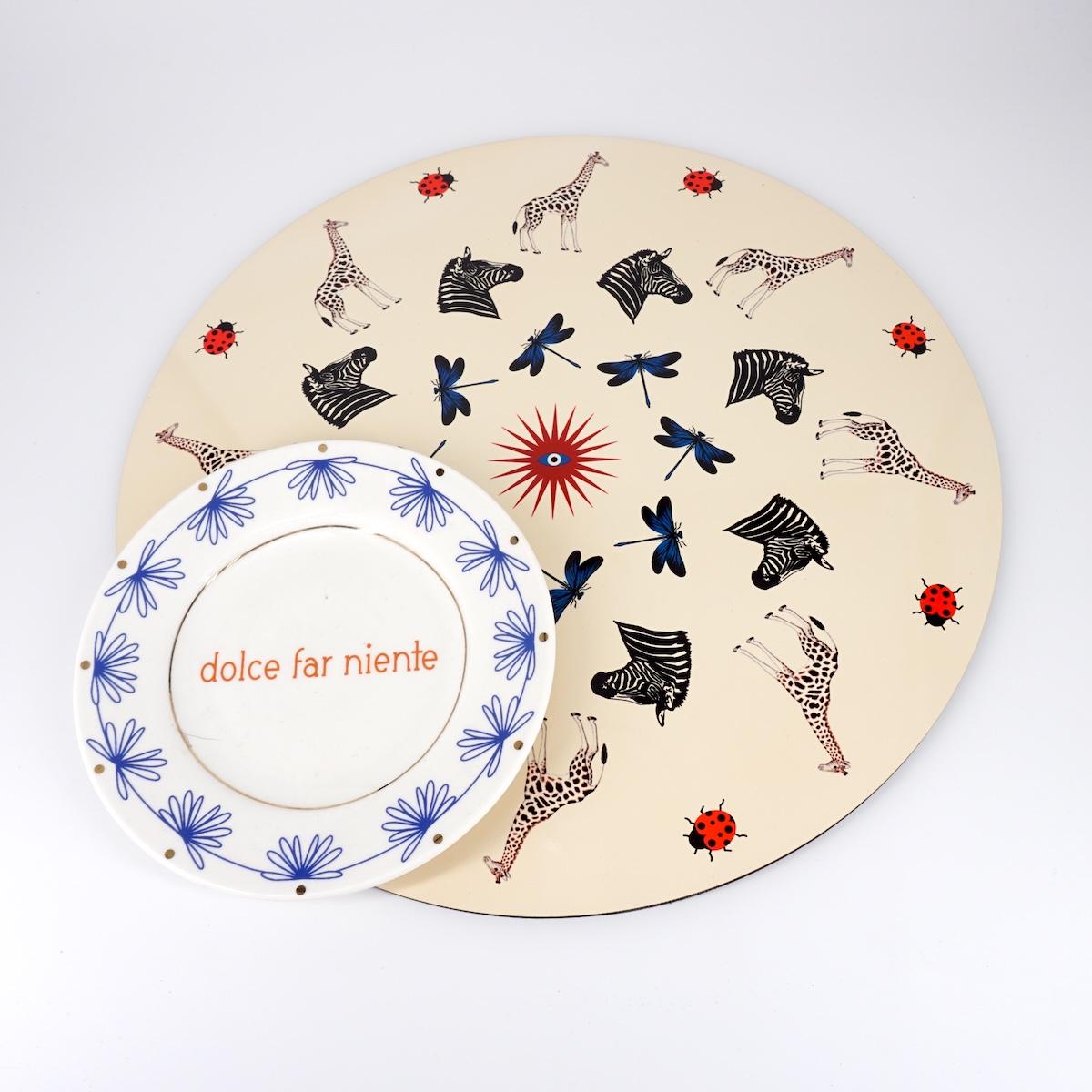 SOTTOPIATTO TONDO LUCKY E ANIMALI ZEBRA