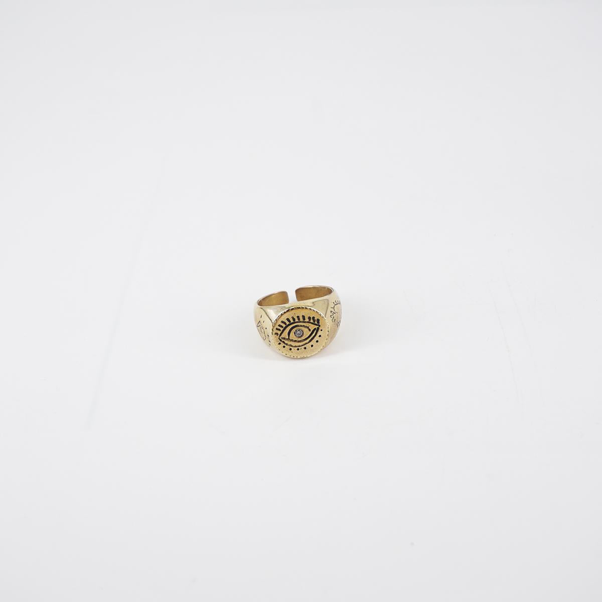 NEFELI ANELLO CHEVALIER TONDOOCCHIO BIANCO
