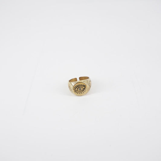 NEFELI ANELLO CHEVALIER TONDOOCCHIO BIANCO