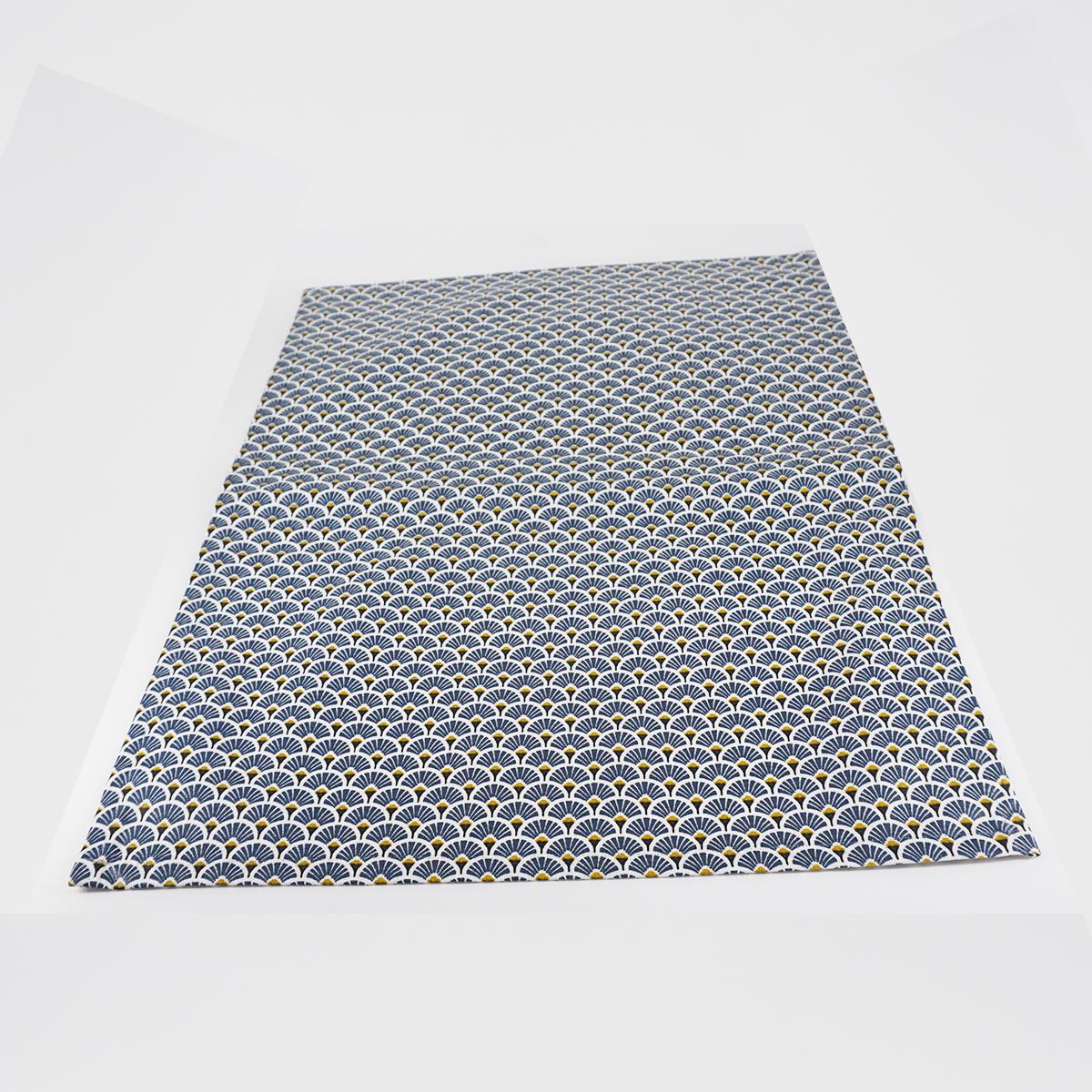 Deco placemat FAN BLUE and OCHER