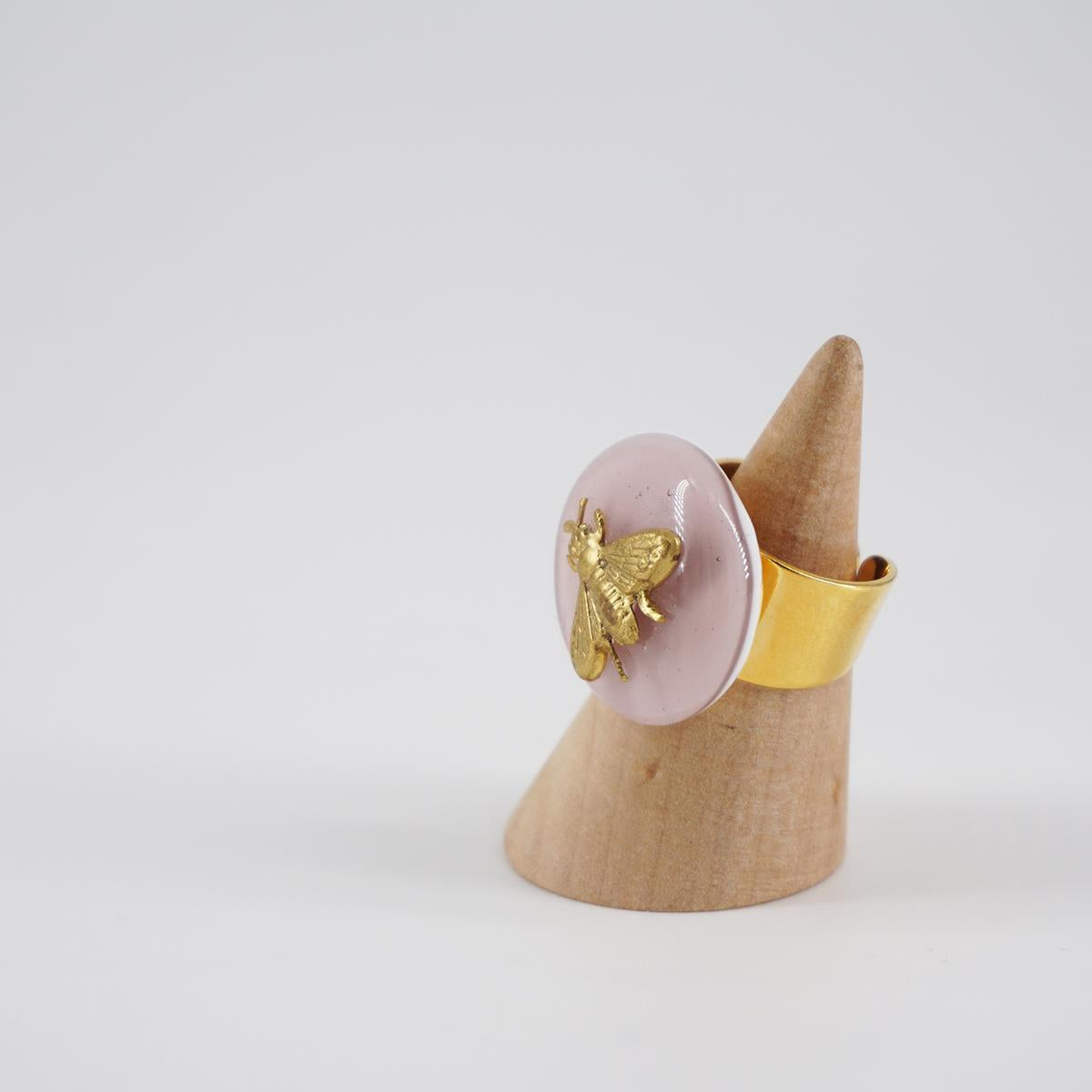 VETRO FUSO ANELLO CHARMAPE ROSA ANTICO