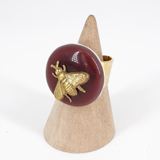 Anello charm APE PRUGNA ANELLO CHARM APE PRUGNA VETRO FUSO 