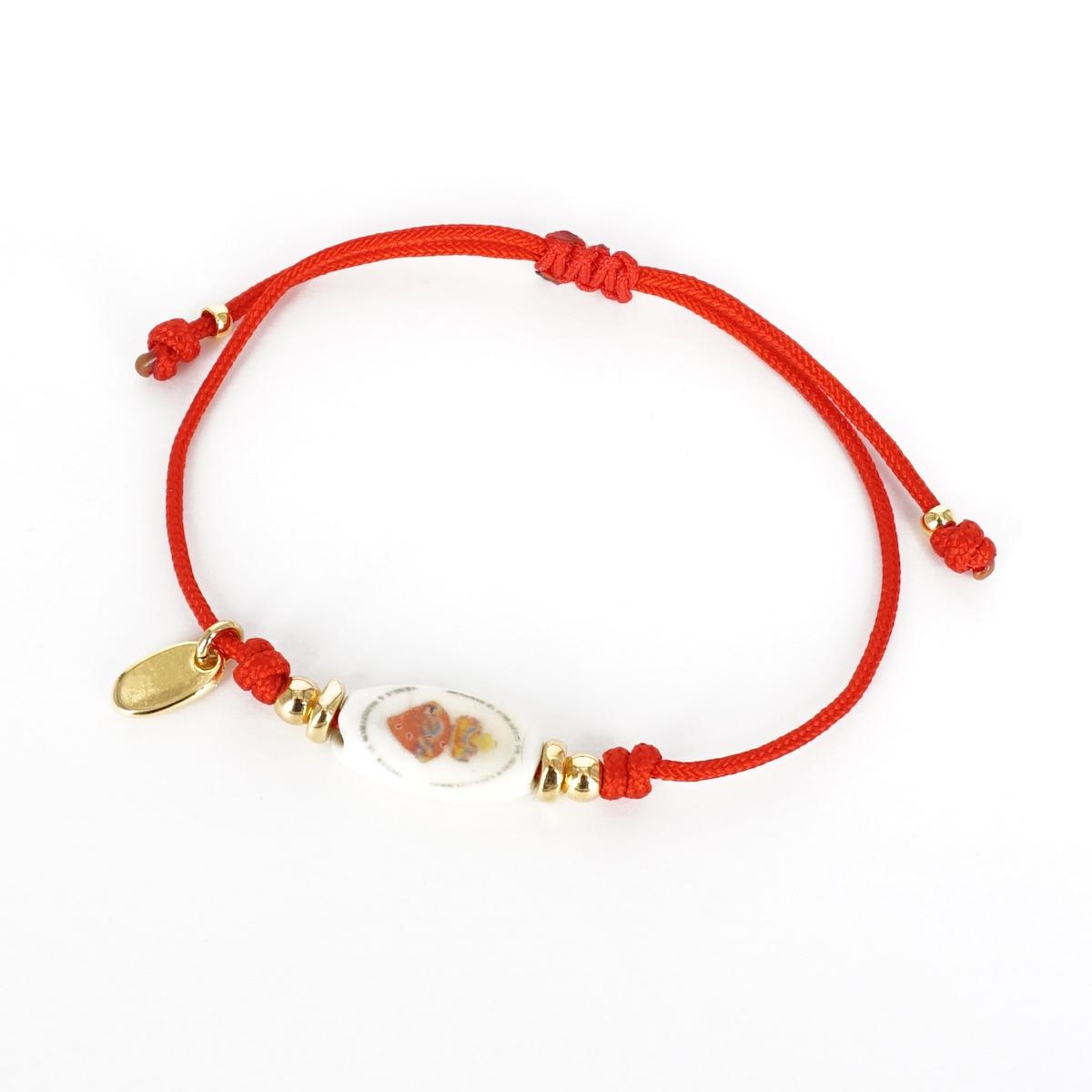 BRACCIALETTO EX VOTO ROSSO CORDINO BRACCIALE EX VOTO CERAMICA SSOLO COMPLEMENTOS 