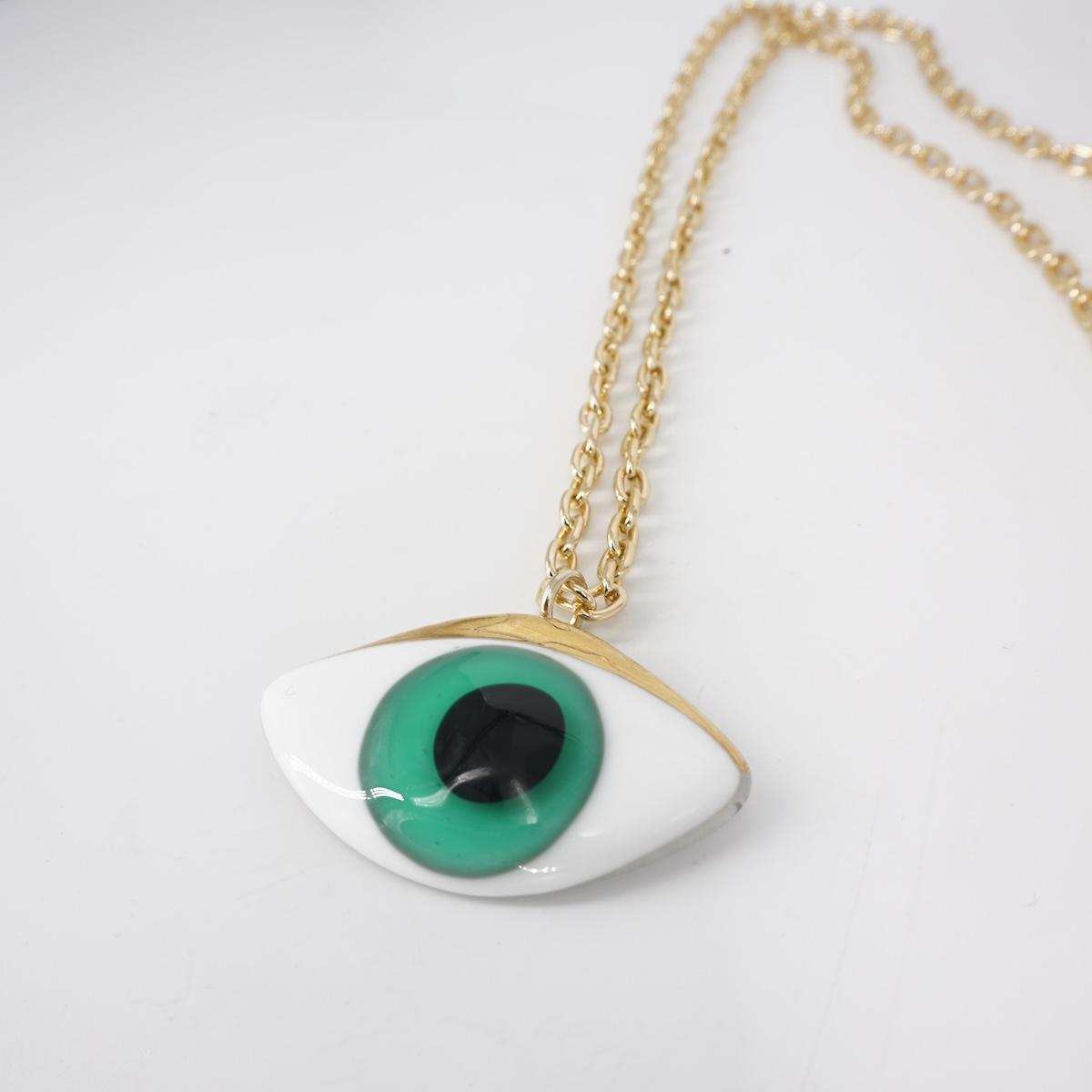 Collana occhio large VERDE ACQUA<BR/> COLLANA OCCHIO LARGEVERDE ACQUA VETRO FUSO 