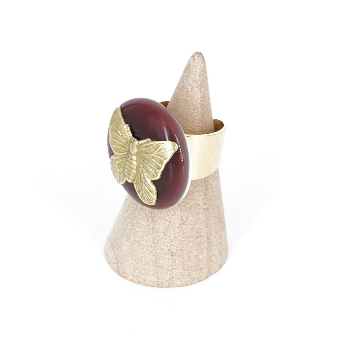 Anello charm FARFALLA PRUGNA ANELLO CHARM FARFALLA PRUGNA VETRO FUSO 