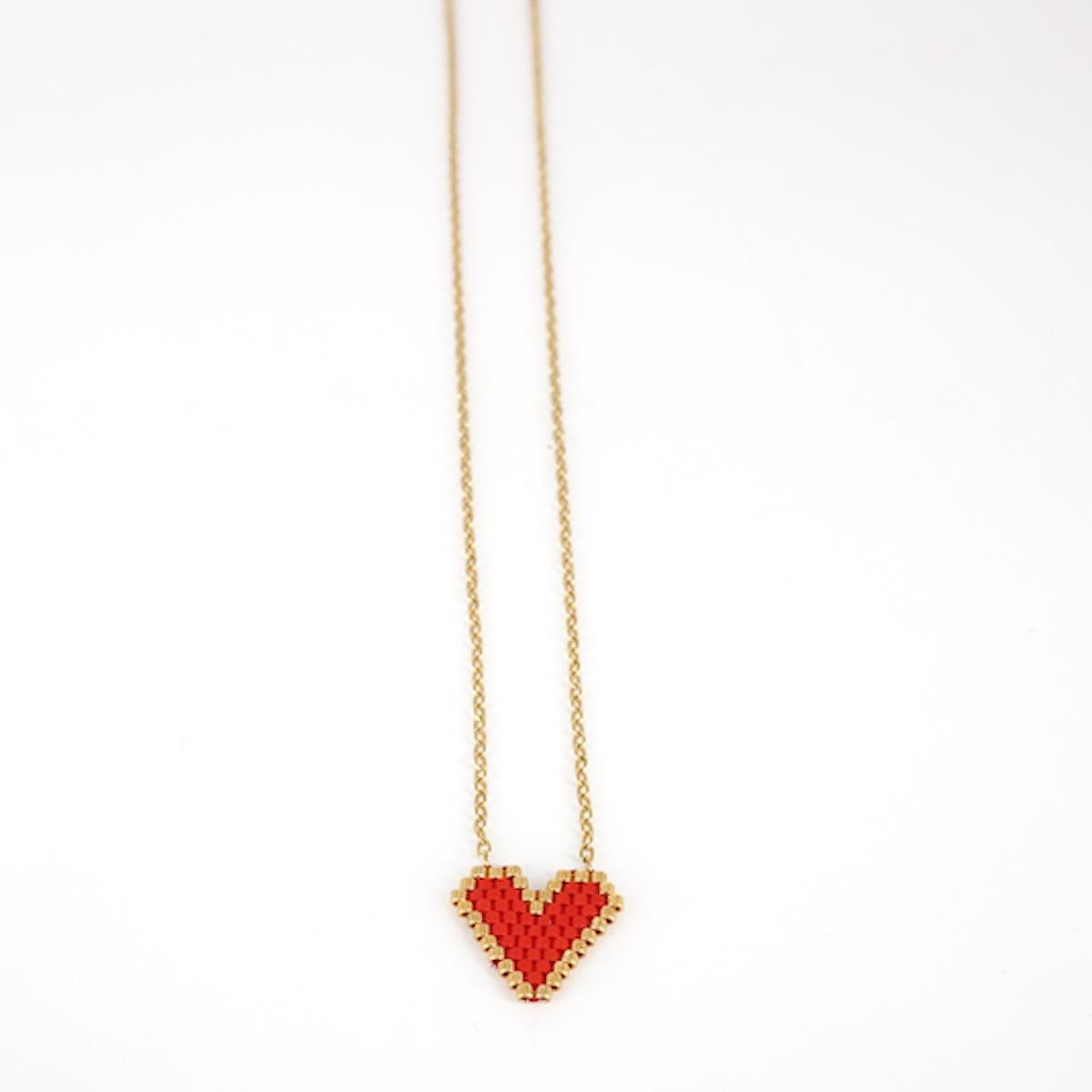 Collana telaio CUORE ROSSO