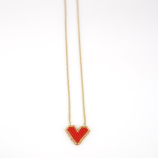 Collana telaio CUORE ROSSO