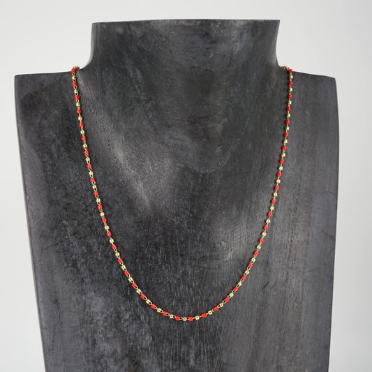 COLLANA PERLINE ROSSO