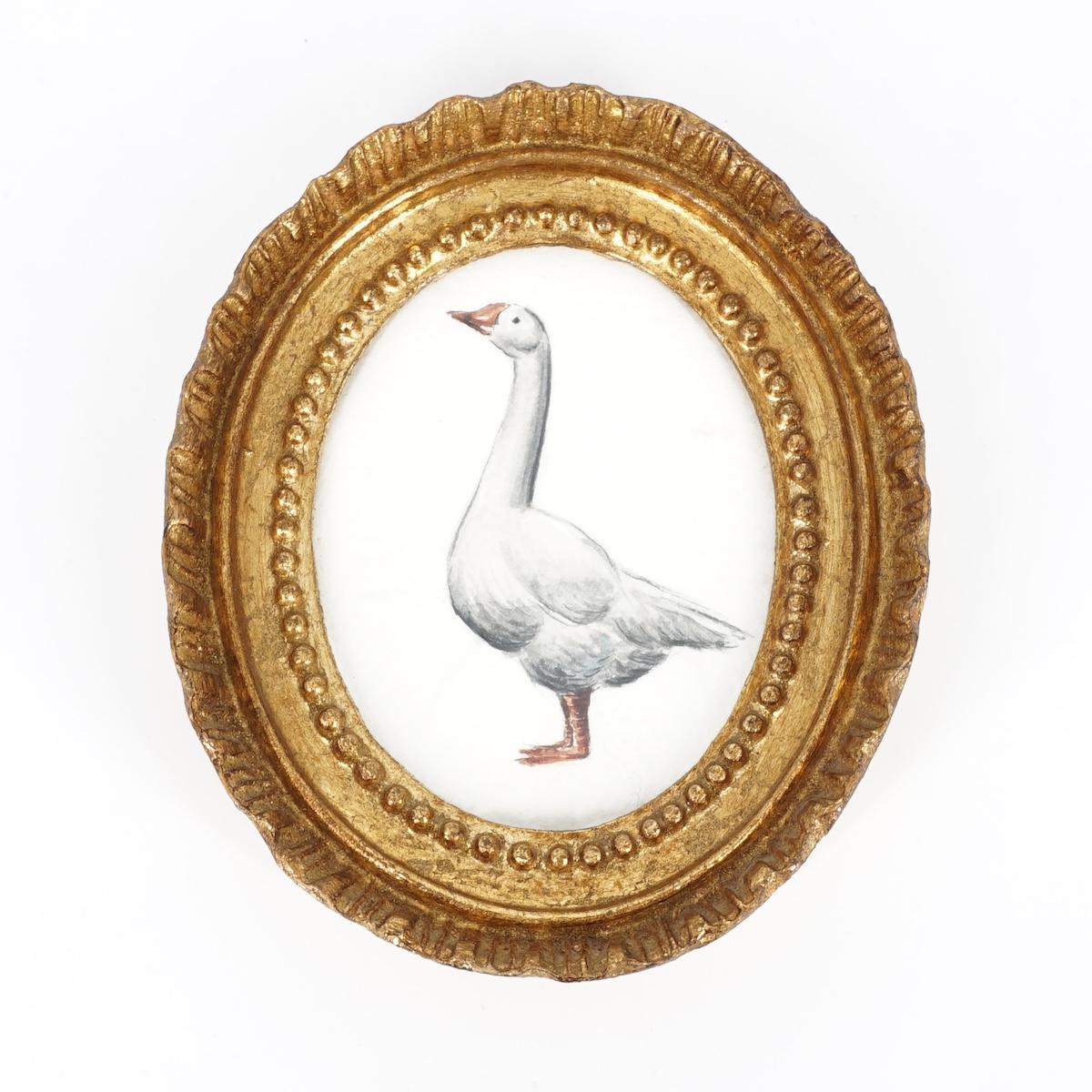 QUADRETTO ANSER ANSER OCA ANSER ANSER OVALE ORO  CATERINA BERTA 