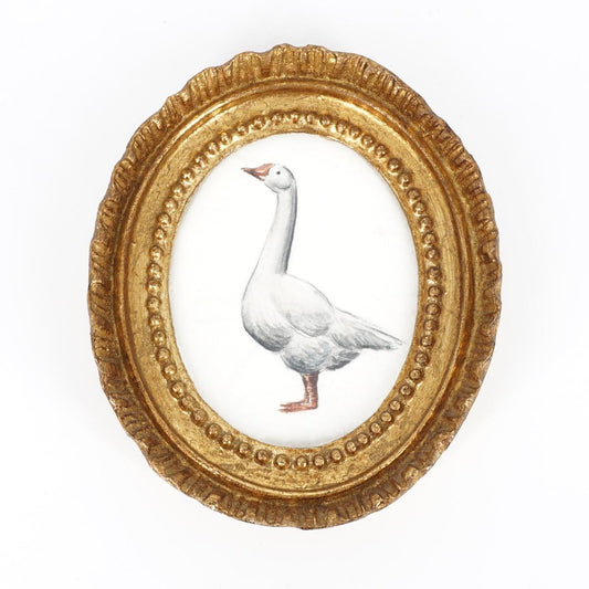 QUADRETTO ANSER ANSER OCA ANSER ANSER OVALE ORO  CATERINA BERTA 