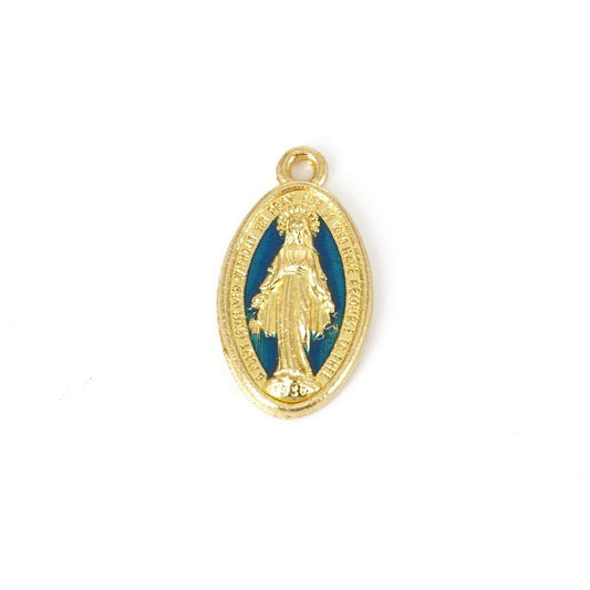 Charm MADONNINA MEDIA BLU E ORO 3D CHARM MADONNINA MEDIA BLU E ORO 3D  SOPHIE GIOIELLI 