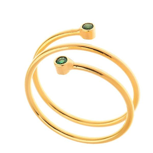 ARTEON ANELLO SPIRALE E PIETRE VERDE