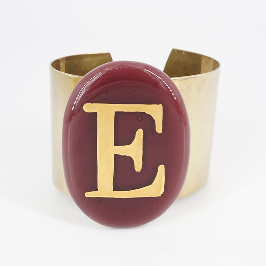Bracciale fascia lettera E BRACCIALE FASCIA LETTERA E VETRO FUSO 