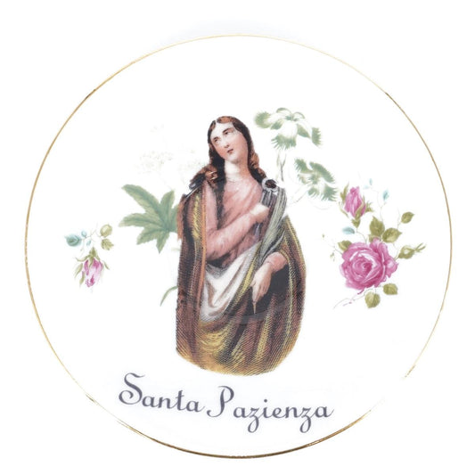 Piatto tè SANTA PAZIENZA VESTE MARRONE PIATTO TÈ SANTA PAZIENZA VESTE MARRONE BOLDISH 