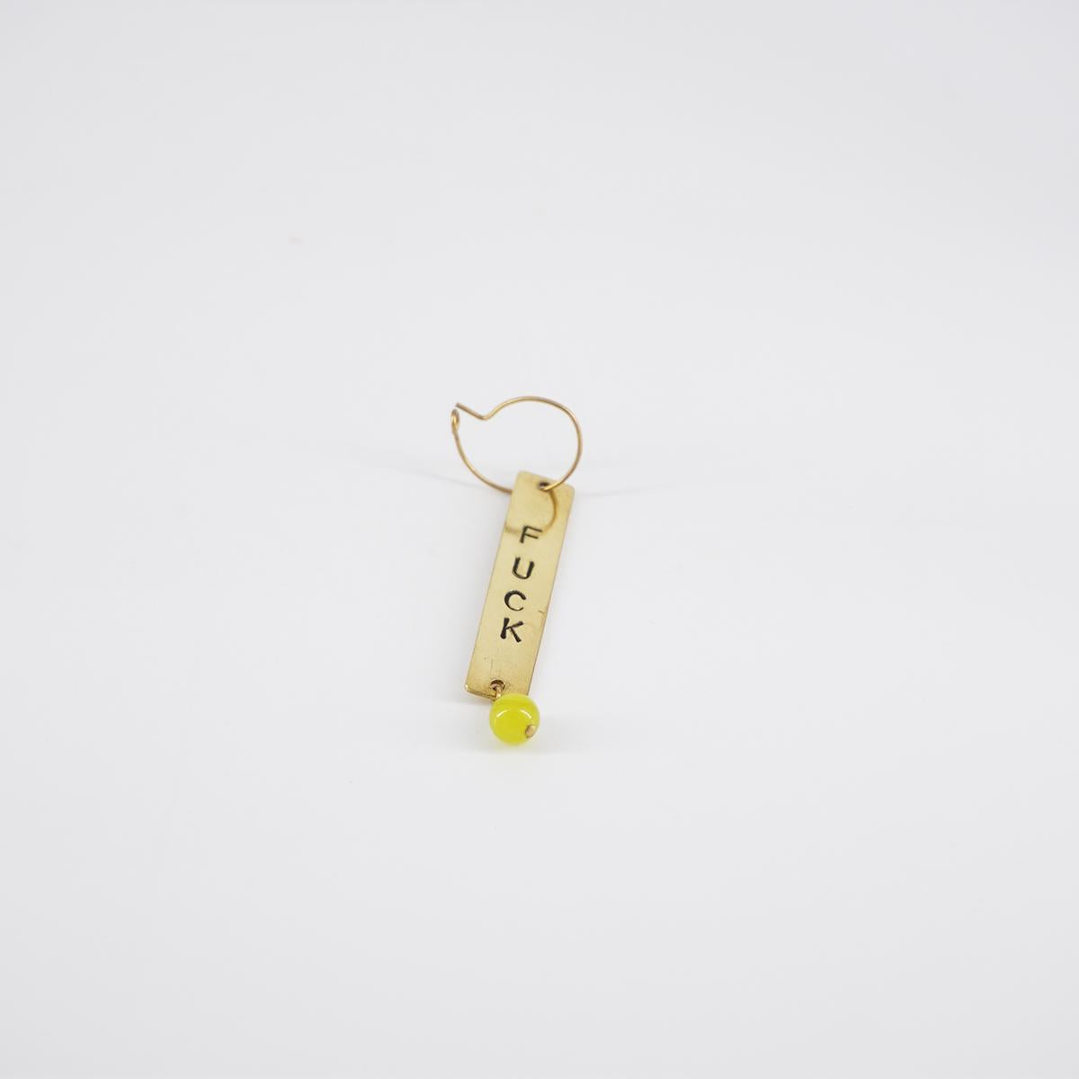 Orecchino FUCK + perlina