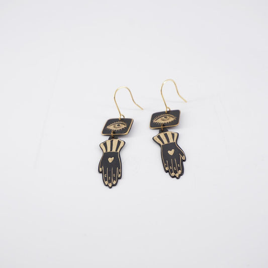 EYE AND HAND DOUBLE PENDANT Earrings