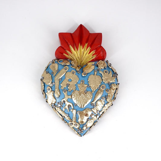 Cuore in legno medium Azzurro CUORE LEGNO MEDIUM AZZURRO ARTE FASHION MEXICO