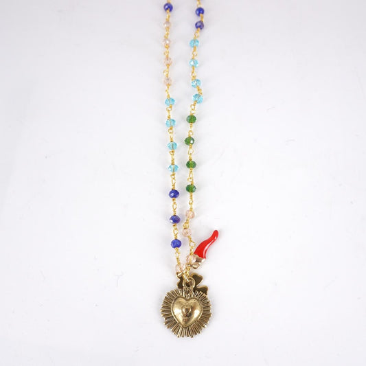 Rosario corto tre charms EX VOTO RAGGI