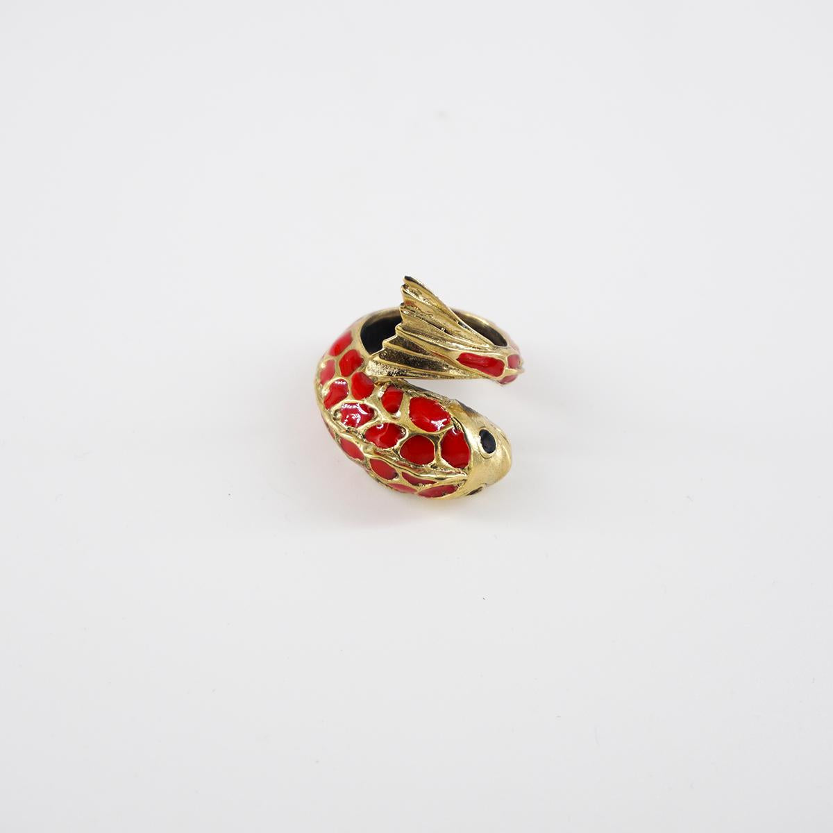 RED ENAMEL CARP RING