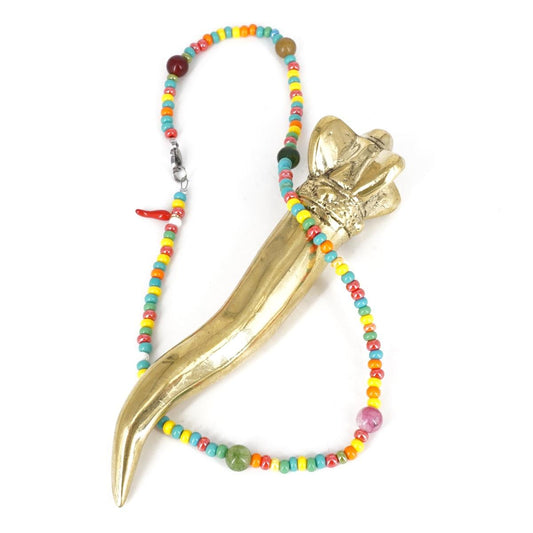 COLLANA PERLINE E PIETRE MULTICOLOR COLLANA PERLINE E PIETRE 40 CM CRISTIANO 