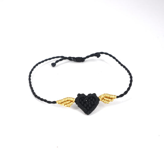 Black WINGED HEART Bracelet