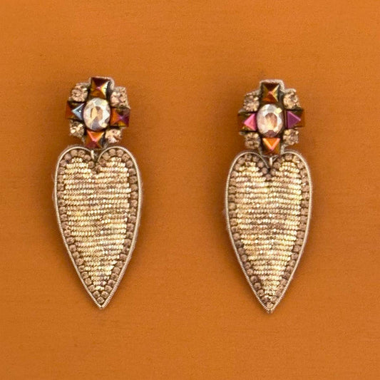 Gold heart earrings
