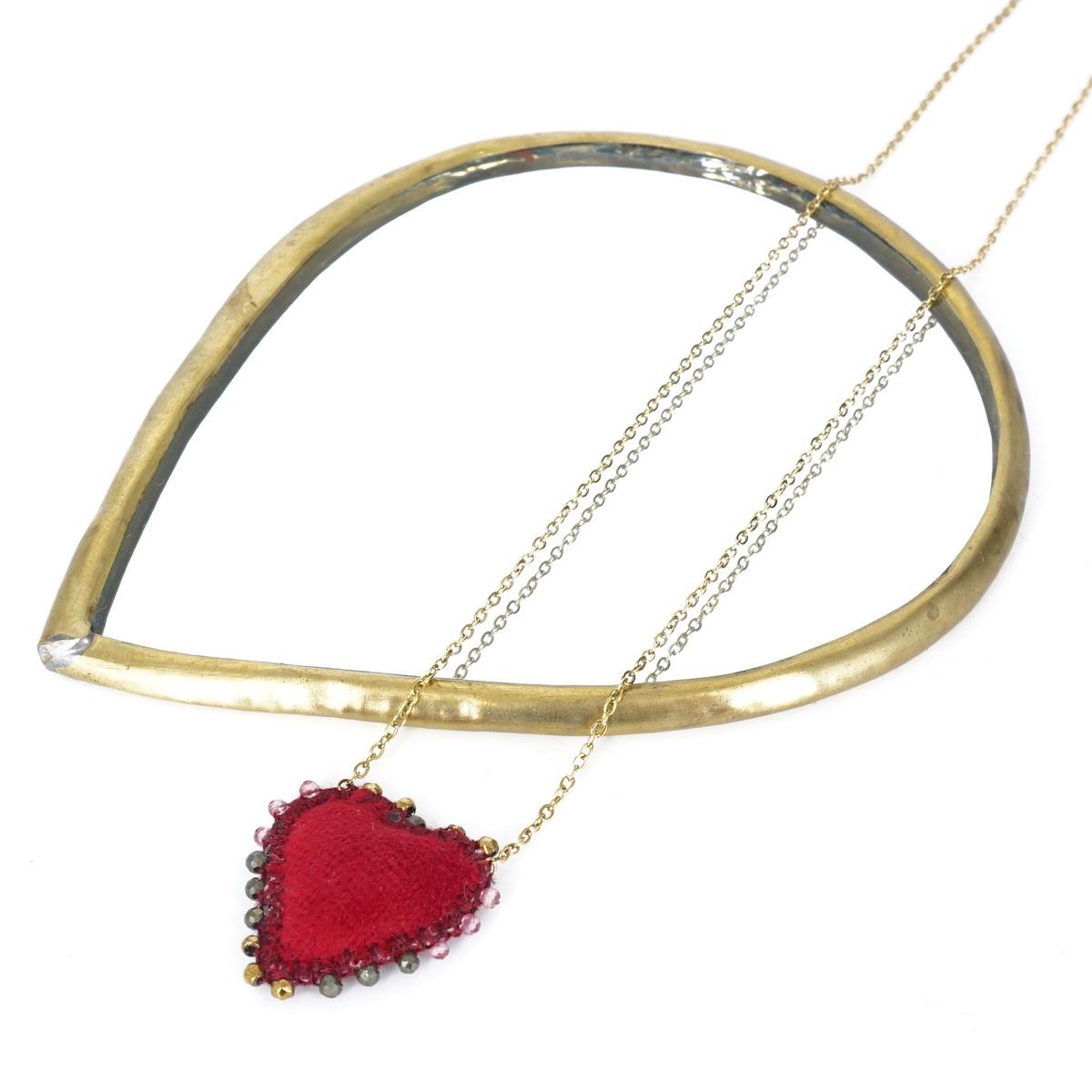 COLLANA CUORE DOUBLE FACE BORDEAUX E ROSSO COLLANA CUORE DOUBLE FACE BORDEAUX ROSSO EIKOSITRIA 