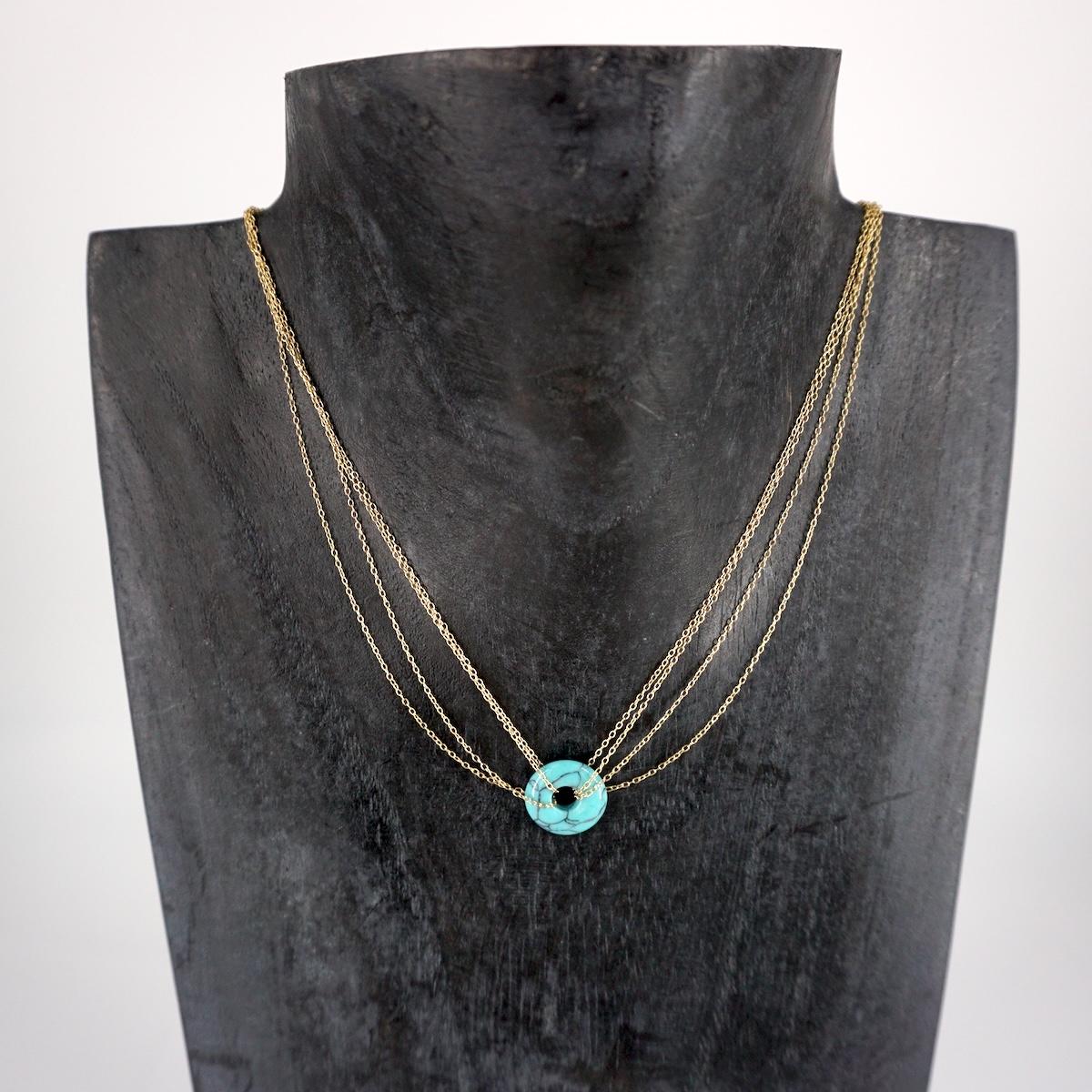 Collana PIETRA DONUT AZZURRA COLLANA PIETRA DONUT AZZURRA SOPHIE GIOIELLI 
