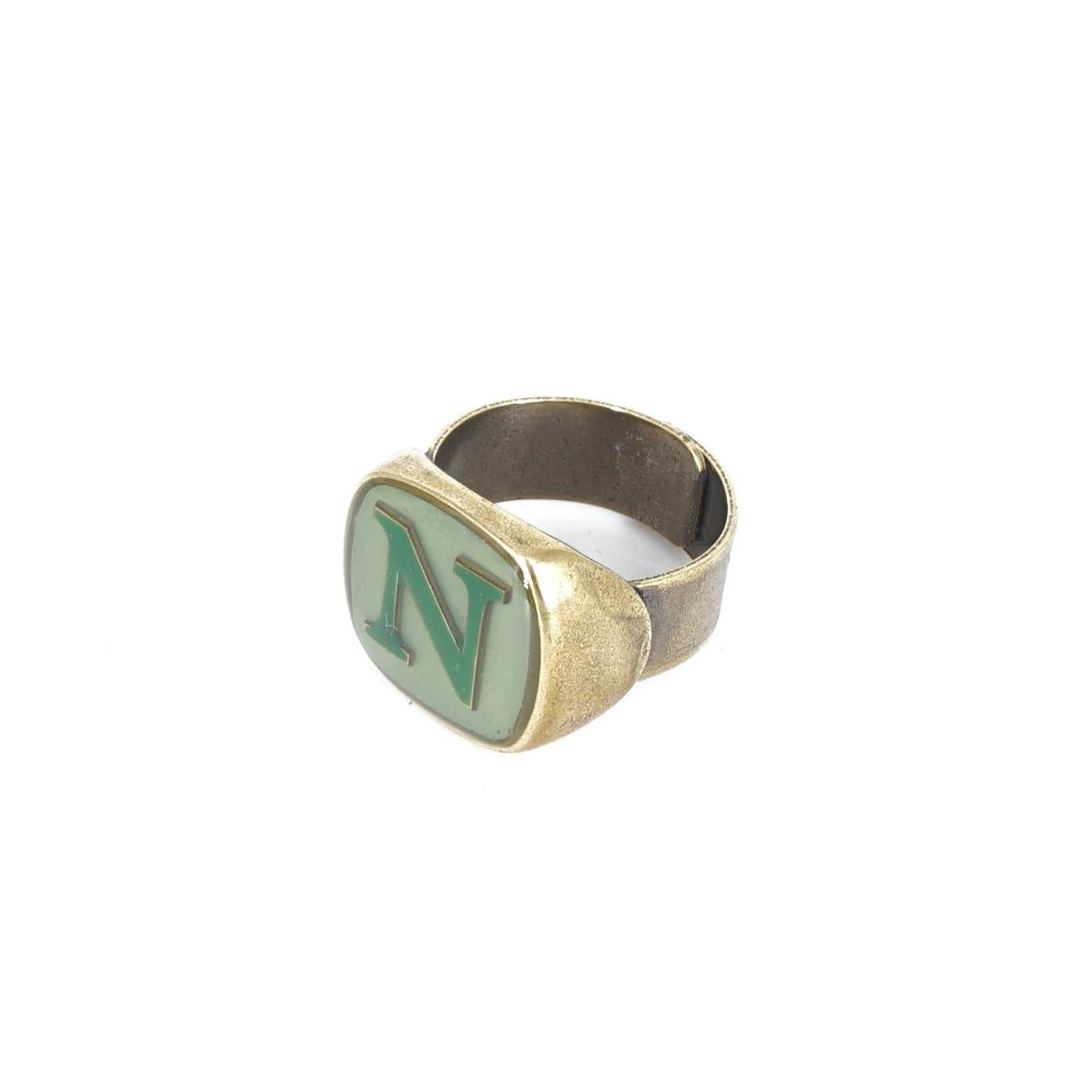 ANELLO LETTERA N VERDE MENTA ANELLO LETTERA N VERDE MENTA E VERDE BOSCO UNIQUE UNCONVENTIONAL DETAILS 