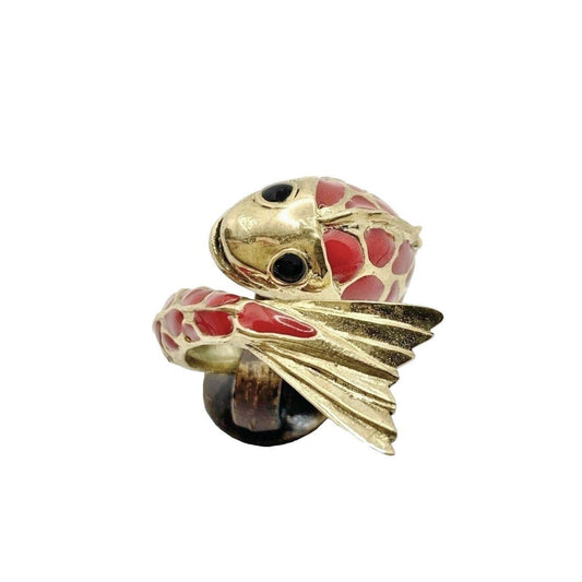 RED ENAMEL CARP RING