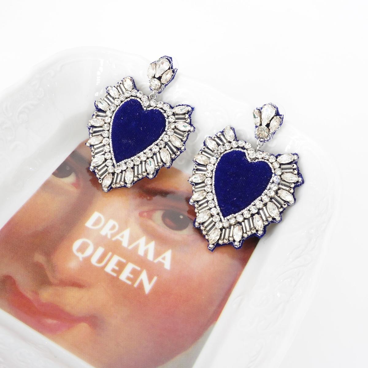 Orecchini cuore SILVER E BLU ORECCHINI CUORE SILVER E BLU  GOI 