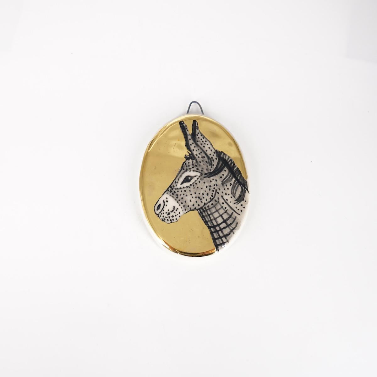 Ovalino ASINO fondo oro liscio