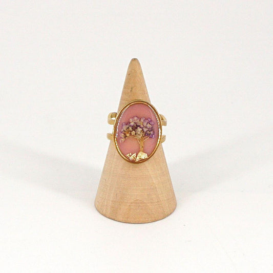 Anello ovale big Rosa antico
