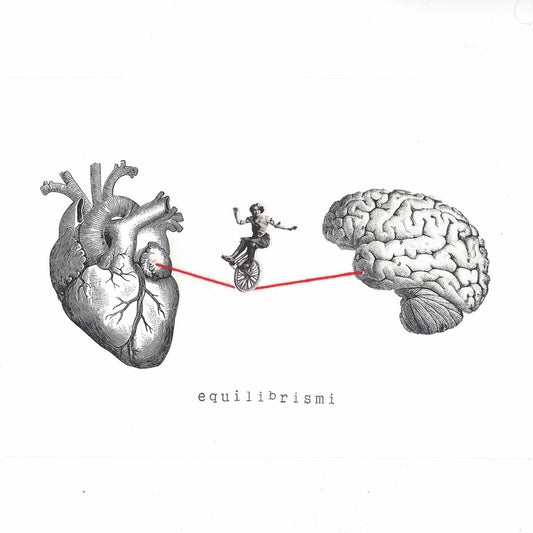 Babel STAMPA EQUILIBRISMI CUORE CERVELLOMONOCICLO BIANCO