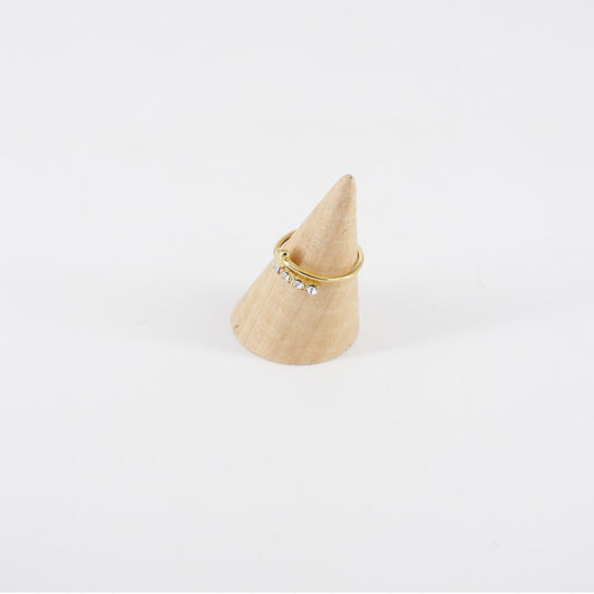 SOPHIE GIOIELLI ANELLO SPIRALECUORE E STRASS BIANCO