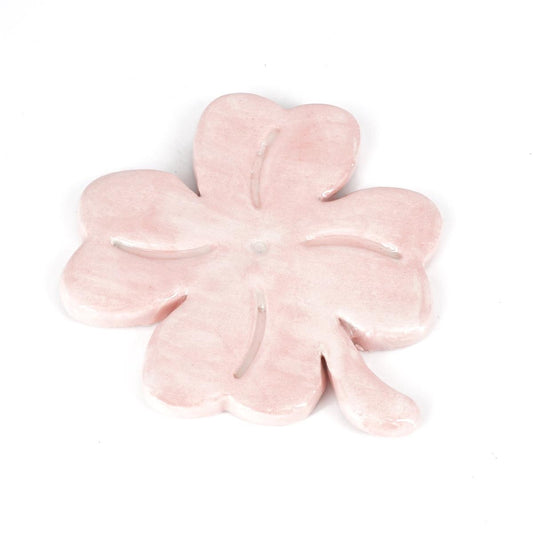 Quadrifoglio in ceramica semplice ROSA