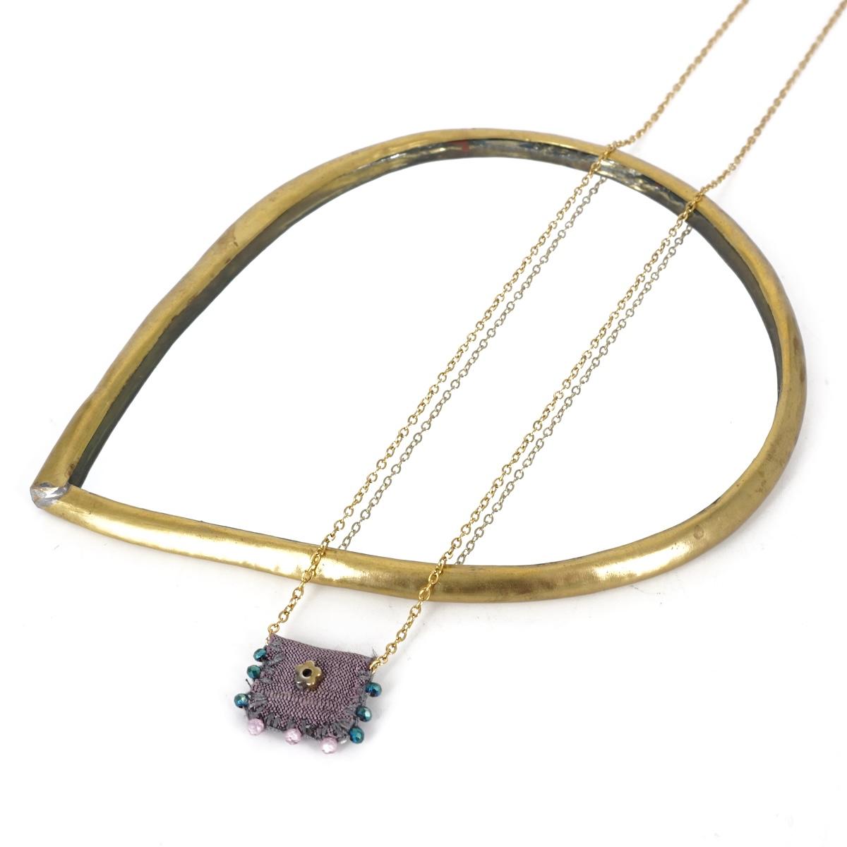  COLLANA SETA FIORELLINO VIOLA EIKOSITRIA 